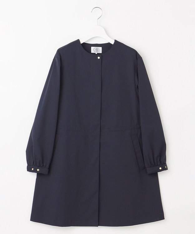 J.PRESS LADIES 【洗える】ソロテックス ドライツイル ノーカラー コート ネイビー系