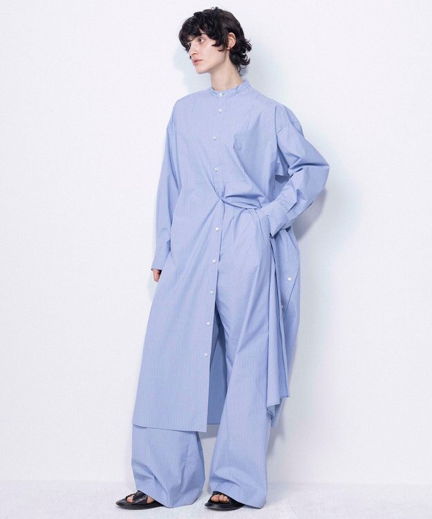 NAVE 【ReNAVE・セットアップ可/洗える/接触冷感/UVケア】コットンポリブロード ワンピース サックスブルー系1