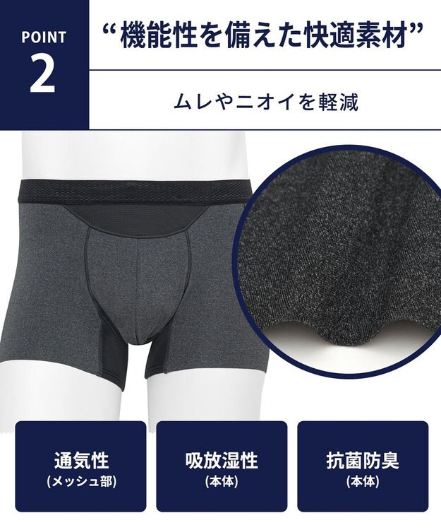 WACOAL MEN WACOAL MEN ＜Koti＞コラボ【ダブルエアスルーパンツ】 ボクサーパンツ 風が通ってムレ軽減。 フロントの快適性 前閉じ 下着 UNITED ARROWS メンズ WT3491 /ワコールメン ブラック