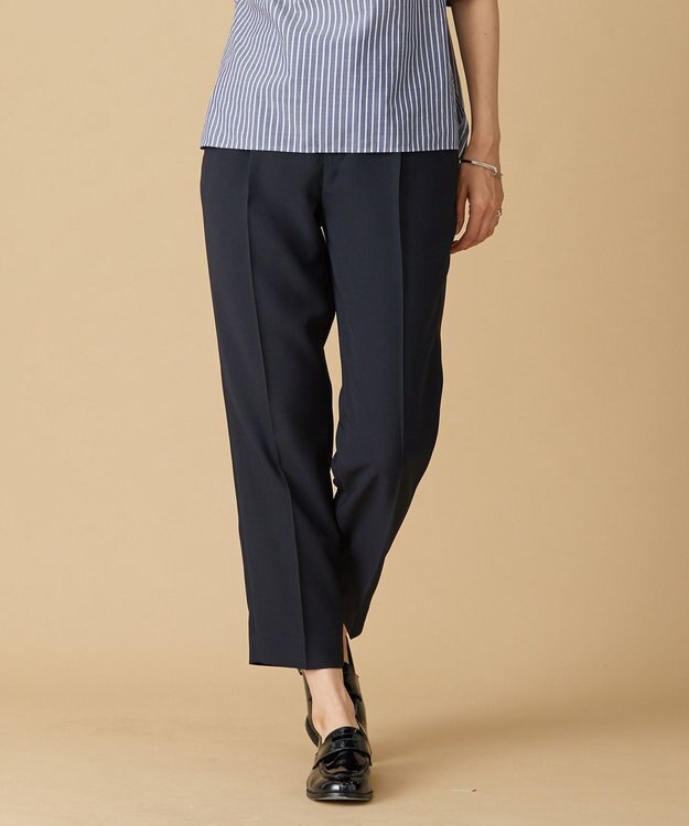 J.PRESS LADIES 【洗える】 RELAXION ツイル ストレート パンツ ネイビー系