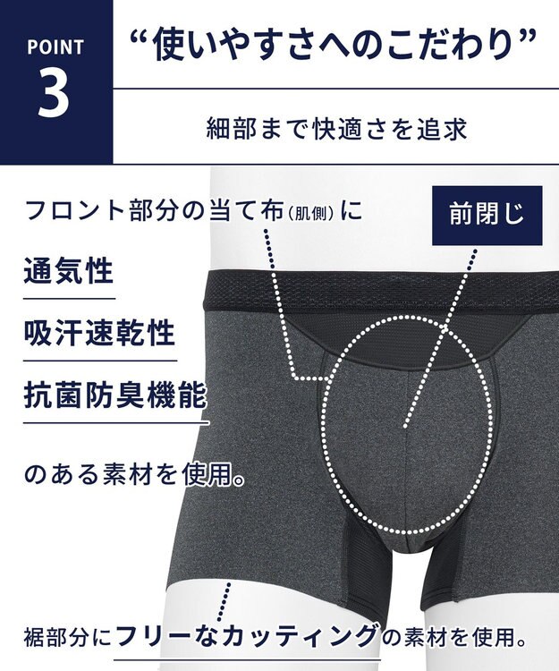 WACOAL MEN WACOAL MEN ＜Koti＞コラボ【ダブルエアスルーパンツ】 ボクサーパンツ 風が通ってムレ軽減。 フロントの快適性 前閉じ 下着 UNITED ARROWS メンズ WT3491 /ワコールメン ブラック