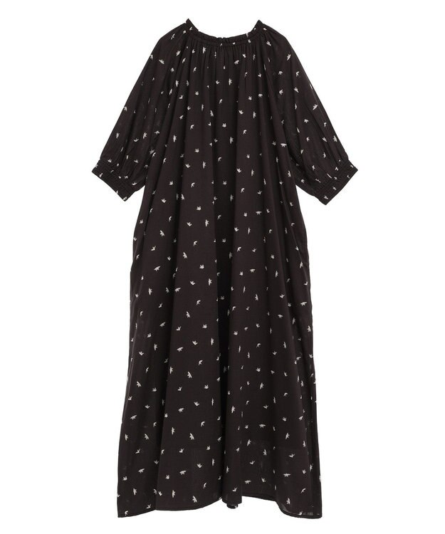 CRAFT STANDARD BOUTIQUE インド綿2WAY綿ボイルギャザーネックワンピース Flower