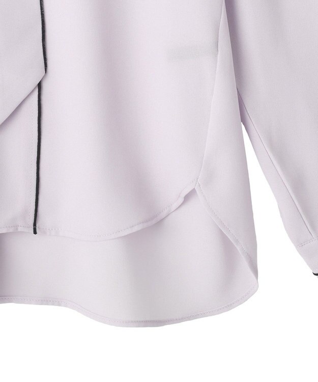 YECCA VECCA 配色ラインボウタイブラウス Lavender