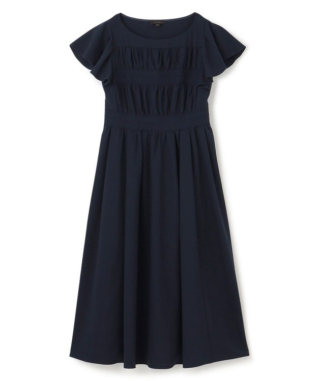 TOCCA 【洗える・接触冷感・UVカット・消臭】SMOCKING EMBROIDERY ドレス ネイビー系