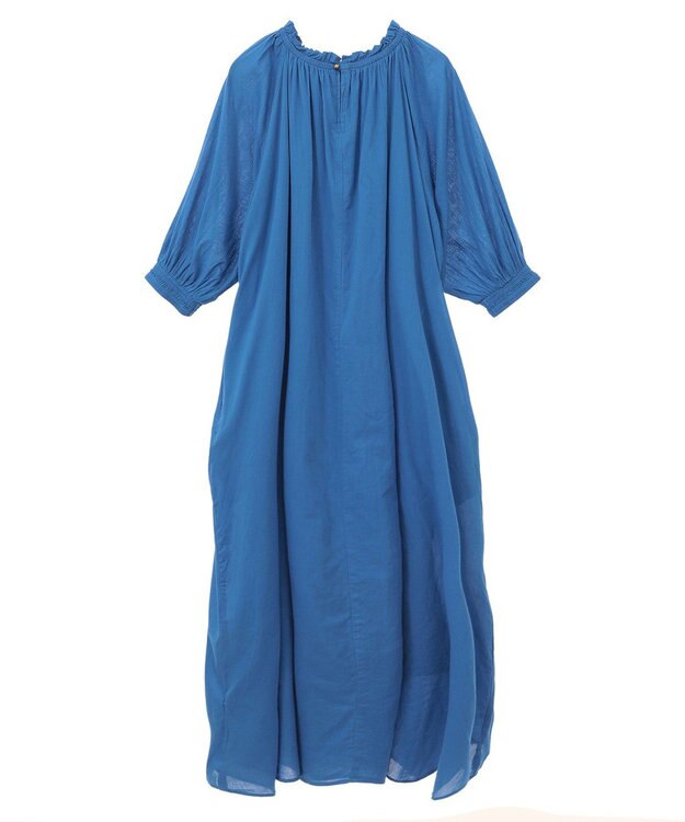 CRAFT STANDARD BOUTIQUE インド綿2WAY綿ボイルギャザーネックワンピース Blue