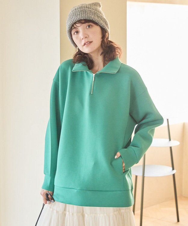 AMERICAN HOLIC ハーフＺＩＰポンチプルオーバー Green
