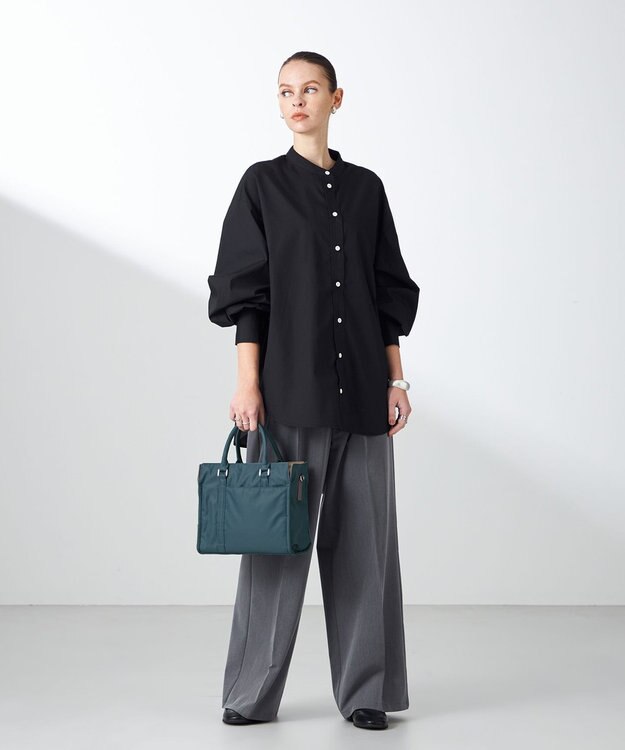 Y'SACCS ツイルナイロン　スクエアトート　Sサイズ ブルーグリーン