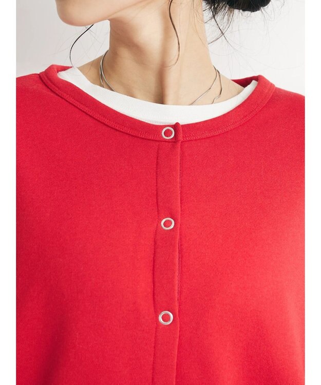 CRAFT STANDARD BOUTIQUE 裏毛リングドットカーディガン Red