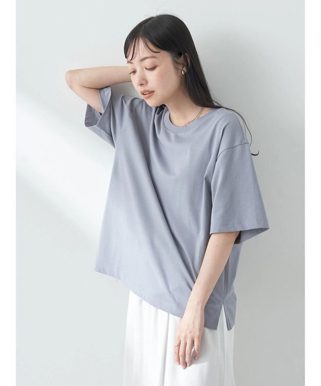 earth music&ecology ＢＯＸ　Ｔシャツ Blue