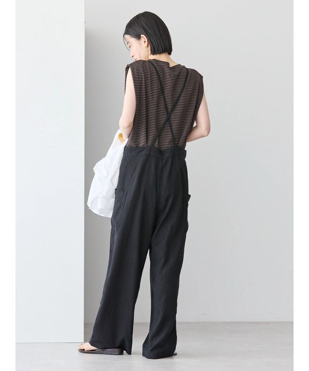 AMERICAN HOLIC リネンブレンドサロペットパンツ Black
