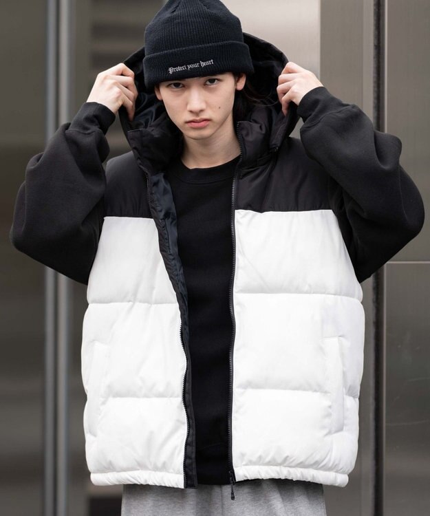 WEGO 【25年秋冬新作/ユニセックス着用ITEM/MLサイズ展開】2WAYパファーベスト ホワイト