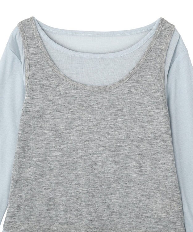 earth music&ecology SET2点ハイショクシアータンクトップ+ロンT Gray Mixture