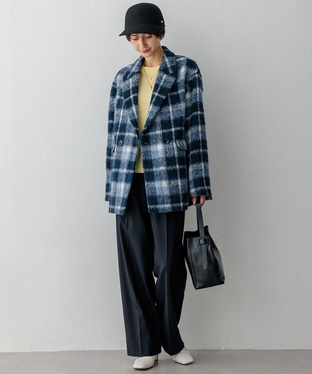 23区 【洗える】ウールカシミヤ クルーネック ニット ライトイエロー系