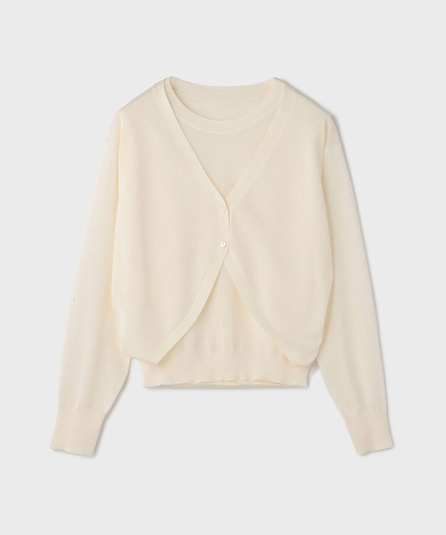 GRACE CONTINENTAL レイヤードニットトップ キナリ