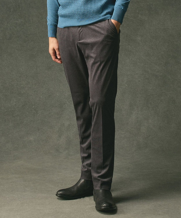 JOSEPH ABBOUD 【軽量/ストレッチ/スウェードタッチ】トリコットコーデュロイ パンツ グレー系