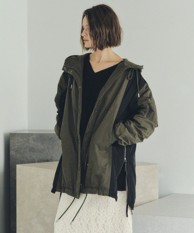 YECCA VECCA パディングフーディーコート Khaki