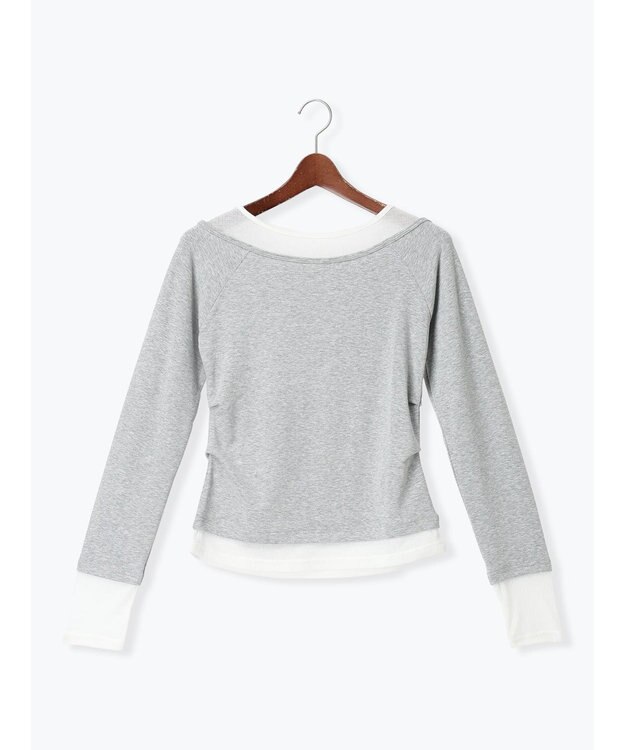 Te chichi レイヤードテレコトップス グレー