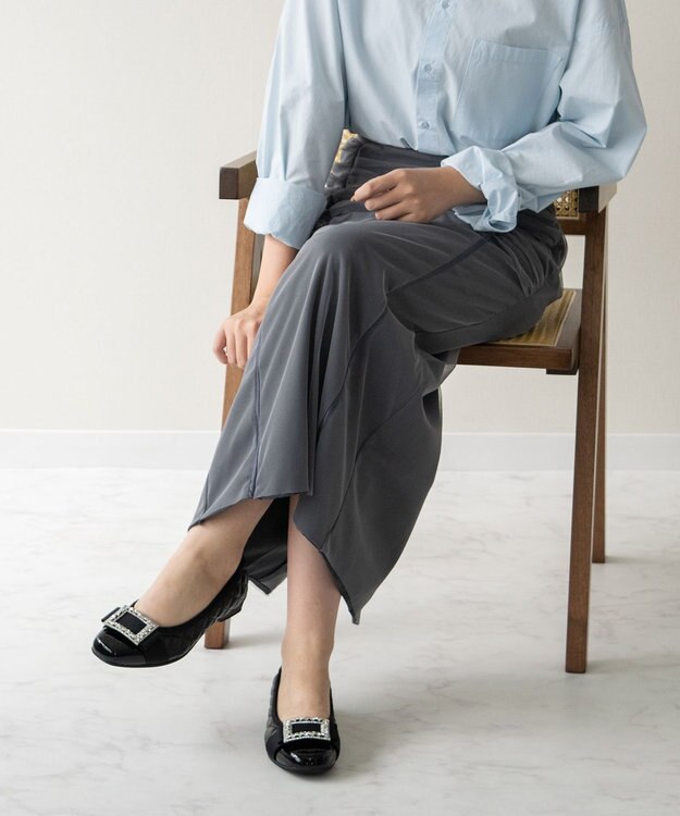 Bridget Birkin ＜3E＞【Bridget Birkin Walk】キルティングビジューリボンウォーキングパンプス ブラック