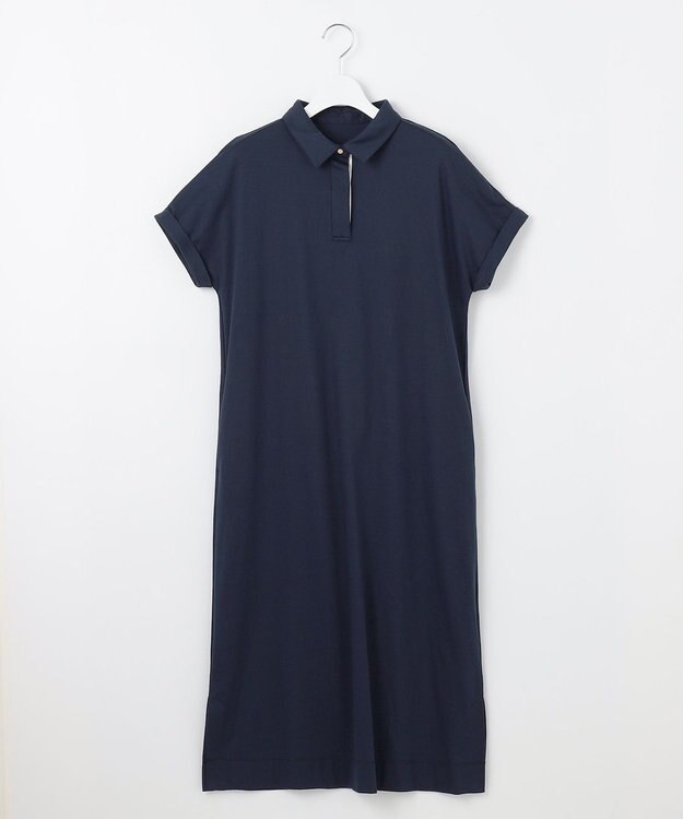 J.PRESS LADIES 【WEB限定カラーあり・洗える】コンパクトコットンスムース ポロワンピース ネイビー系