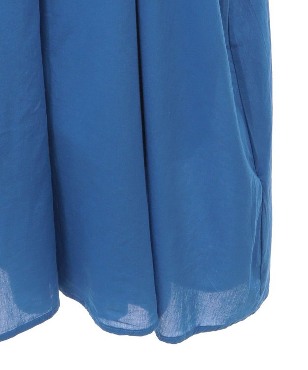 CRAFT STANDARD BOUTIQUE インド綿2WAY綿ボイルギャザーネックワンピース Blue