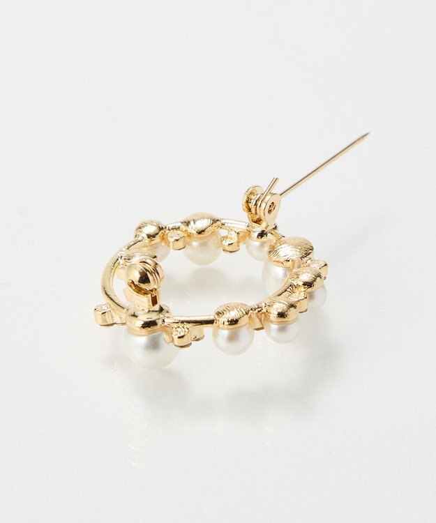 Phoebe <オンワード限定セット>シンプルパールチェーンネックレス×フォーマルパールビジューサークルブローチ ゴールド