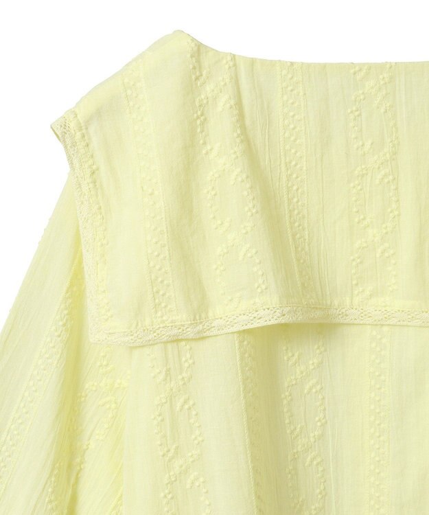 earth music&ecology ビッグカラー刺繍ブラウス Yellow