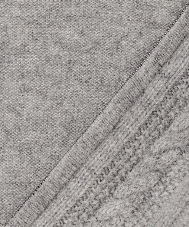 JOSEPH ABBOUD 【洗える・カシミヤブレンド】カシミヤブレンド ハイネック ジップ  カーディガン ライトグレー系