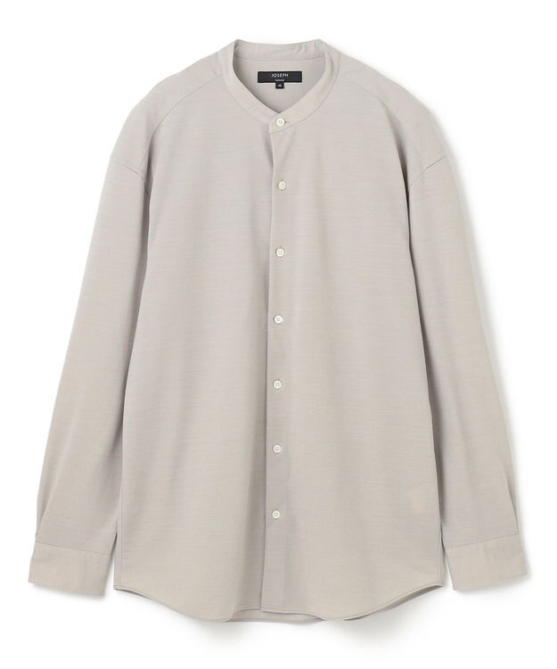 JOSEPH HOMME ウールツイストジャージー　バンドカラーシャツ アイボリー系