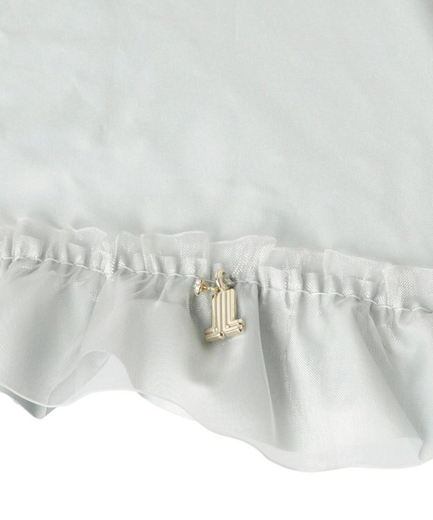 MOONBAT ランバン オン ブルー 晴雨兼用日傘 折りたたみ傘 ビジュー付きオーガンジーフリル 遮光 遮熱 UV オリーブグレー