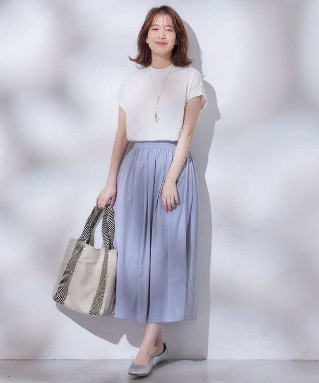 ANY L モックネックフレンチスリーブプルオーバー オフ