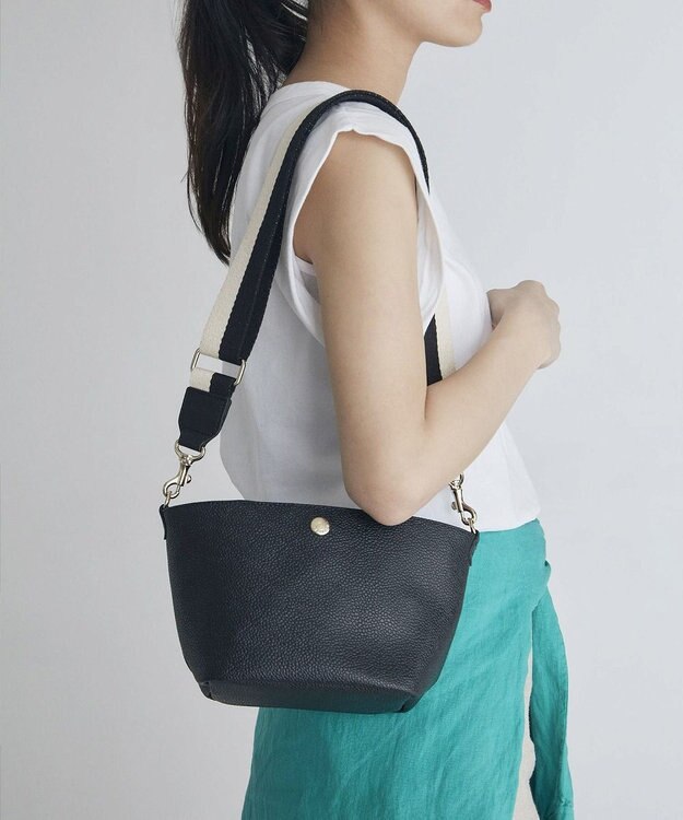 TOPKAPI 【Breath TOPKAPI】SCOTCH GRAIN スコッチグレイン プレーン 2トーンテープ ショルダー バッグ ブラック