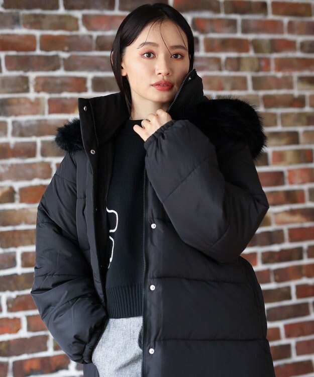 Green Parks ・ｓｗｉｎｇ　ｂｙ　ファイバーダウンベルト付コート Black