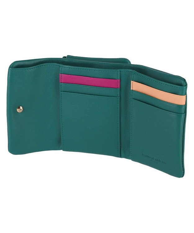 tsumori chisato CARRY ソフトラム 3つ折り財布 グリーン