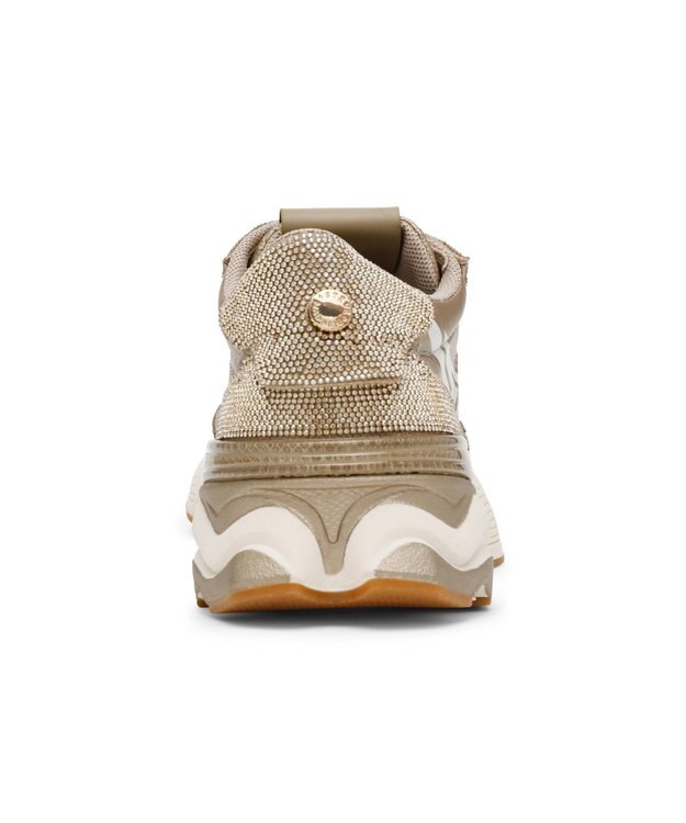 STEVE MADDEN SETBACK-R ラインストーンスニーカー ゴールド