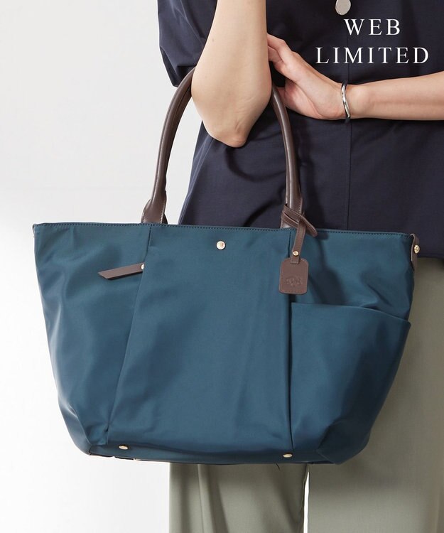 J.PRESS LADIES 【WEB限定カラーあり・A4サイズ収納可】 ナイロン トート バッグ ダークグリーン系