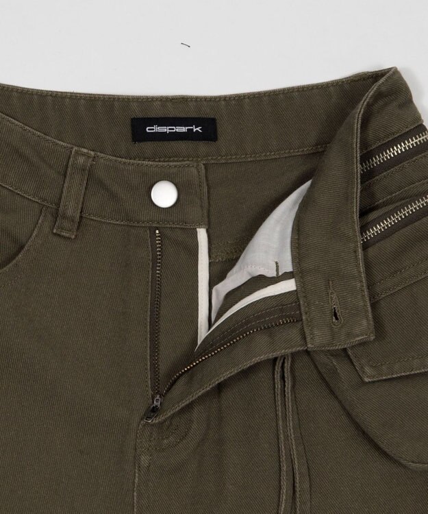 WEGO ポーチ付きウォッシュドカーゴパンツ カーキ