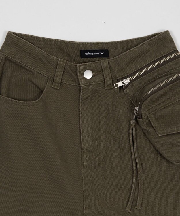 WEGO ポーチ付きウォッシュドカーゴパンツ カーキ