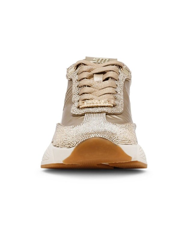 STEVE MADDEN SETBACK-R ラインストーンスニーカー ゴールド