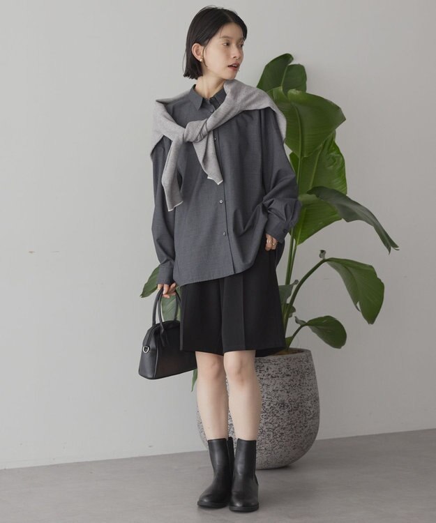 AMERICAN HOLIC イージーケアコクーンバックタックシャツ Check