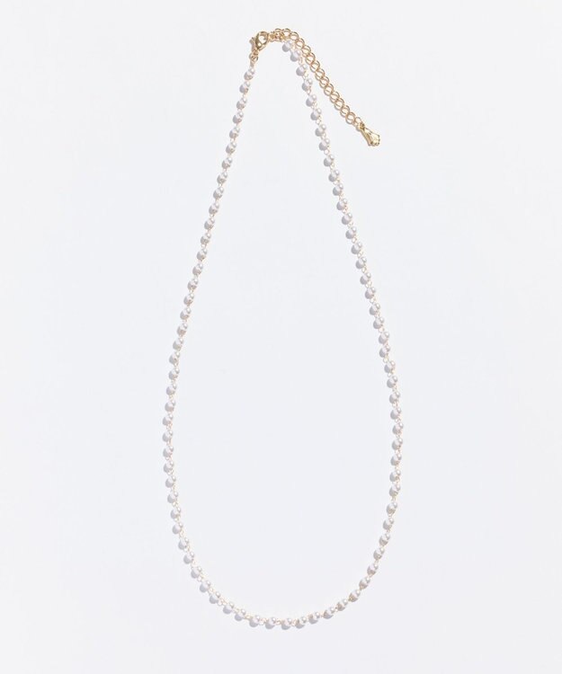 Phoebe <オンワード限定セット>シンプルパールチェーンネックレス×フォーマルパールビジューサークルブローチ ゴールド