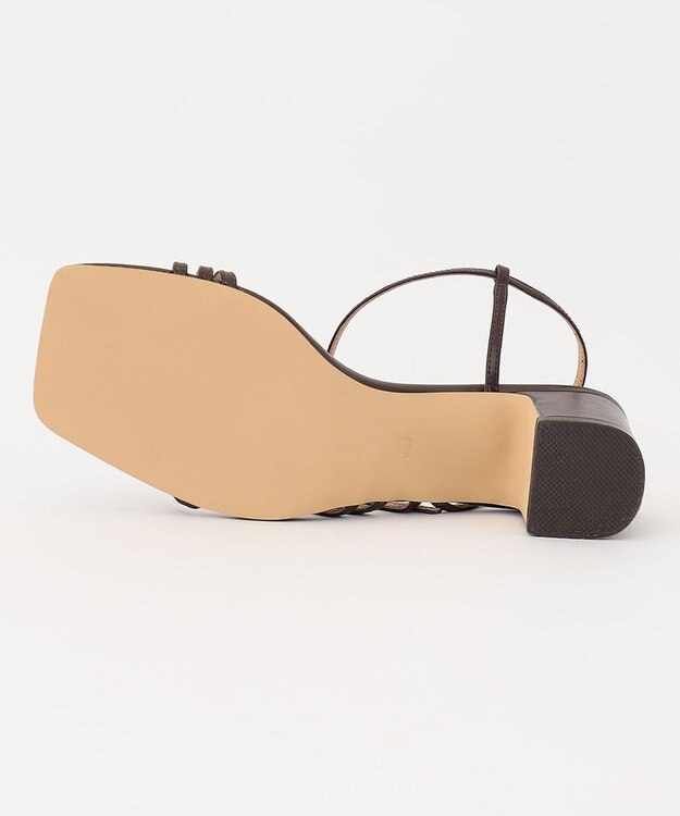 自由区 ナロー ストラップヒールサンダル ダークブラウン系