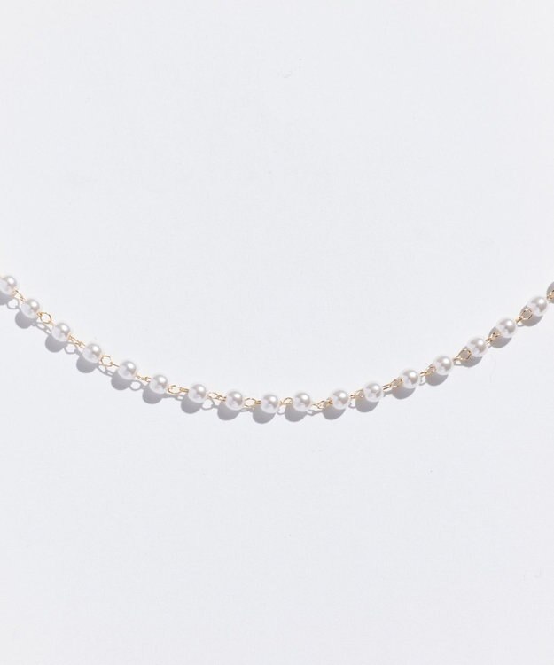 Phoebe <オンワード限定セット>シンプルパールチェーンネックレス×フォーマルパールビジューサークルブローチ ゴールド