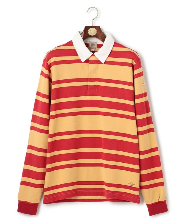 J.PRESS MEN ソフトタッチコットンマルチボーダー ラガーポロシャツ レッド系7