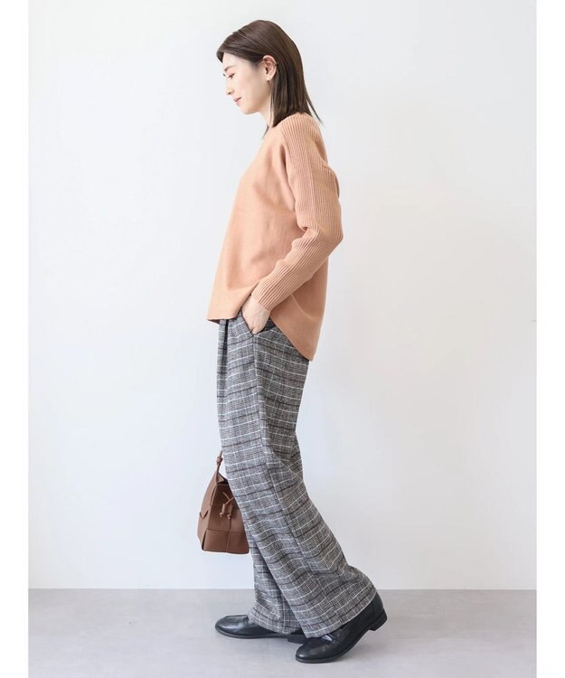 AMERICAN HOLIC バイパチ袖リブラグランニットプルオーバー Pink Beige