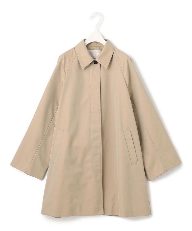 ICB 【撥水加工】ＴＣシャンブレーツイル ステンカラーコート ベージュ系