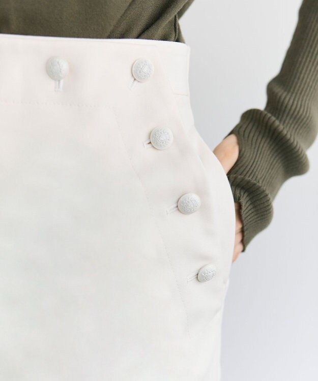 BEIGE， LAZUL / マリンボタンIラインスカート Ecru