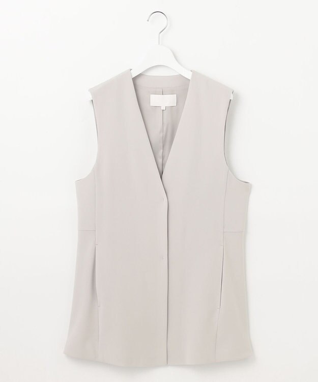 自由区 【セットアップ対応・洗える】トリアセダブルクロス ジレ ライトグレー系