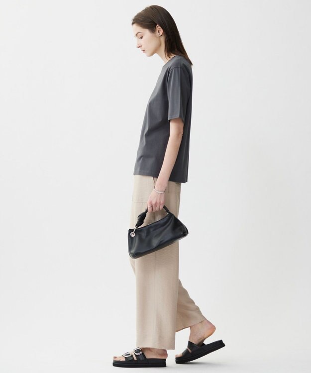 ICB 【新色追加・接触冷感・UVケア・洗える】 ロゴTEE チャコール［箔プリント］系