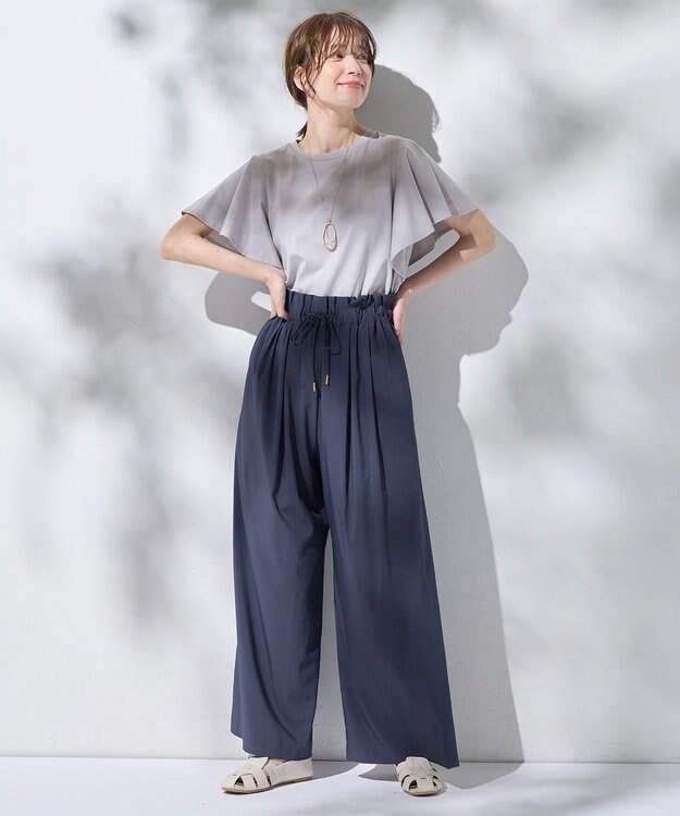 ANY L 【洗濯機可/接触冷感/UVケア】ソロナフリルスリーブプルオーバー グレー