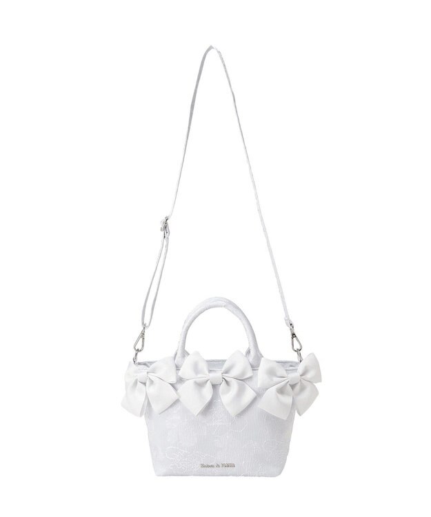 Maison de FLEUR ブルーマニアボリュームリボン２ＷａｙトートＳバッグ Light Blue